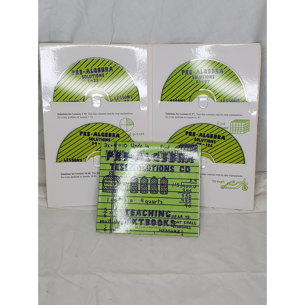 Teaching Textbooks Pre-Algebra Solutions CDs 1-126 and Test Solutions CD Set/1.0